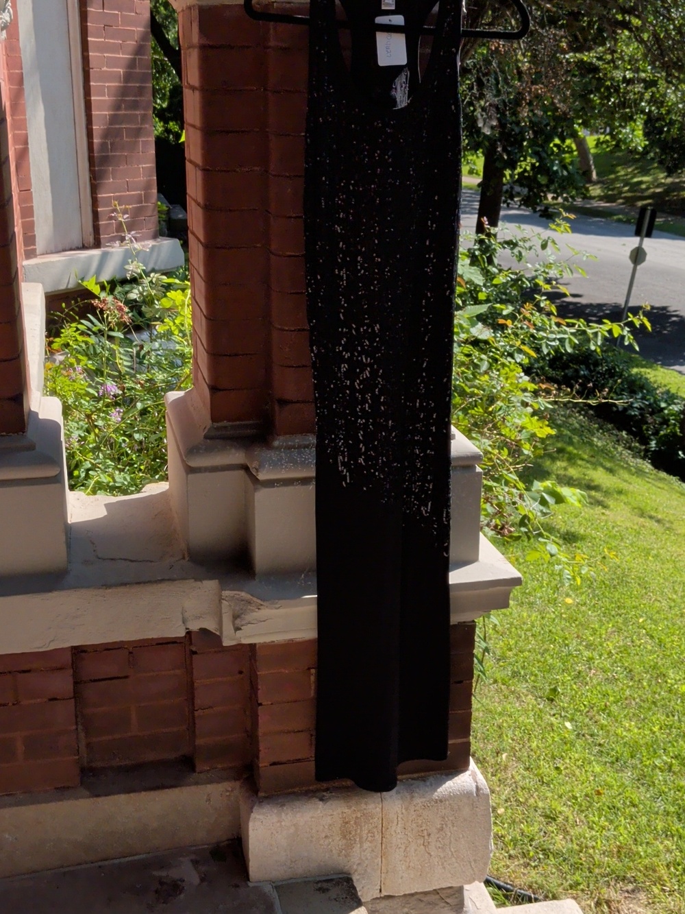 Nwt $550 Black Sequin Racerback Evening Dress